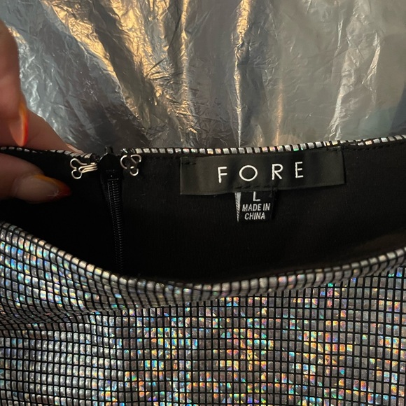 NWT Fore Disco Womens Metallic Short Mini Skirt size Large - Picture 7 of 14